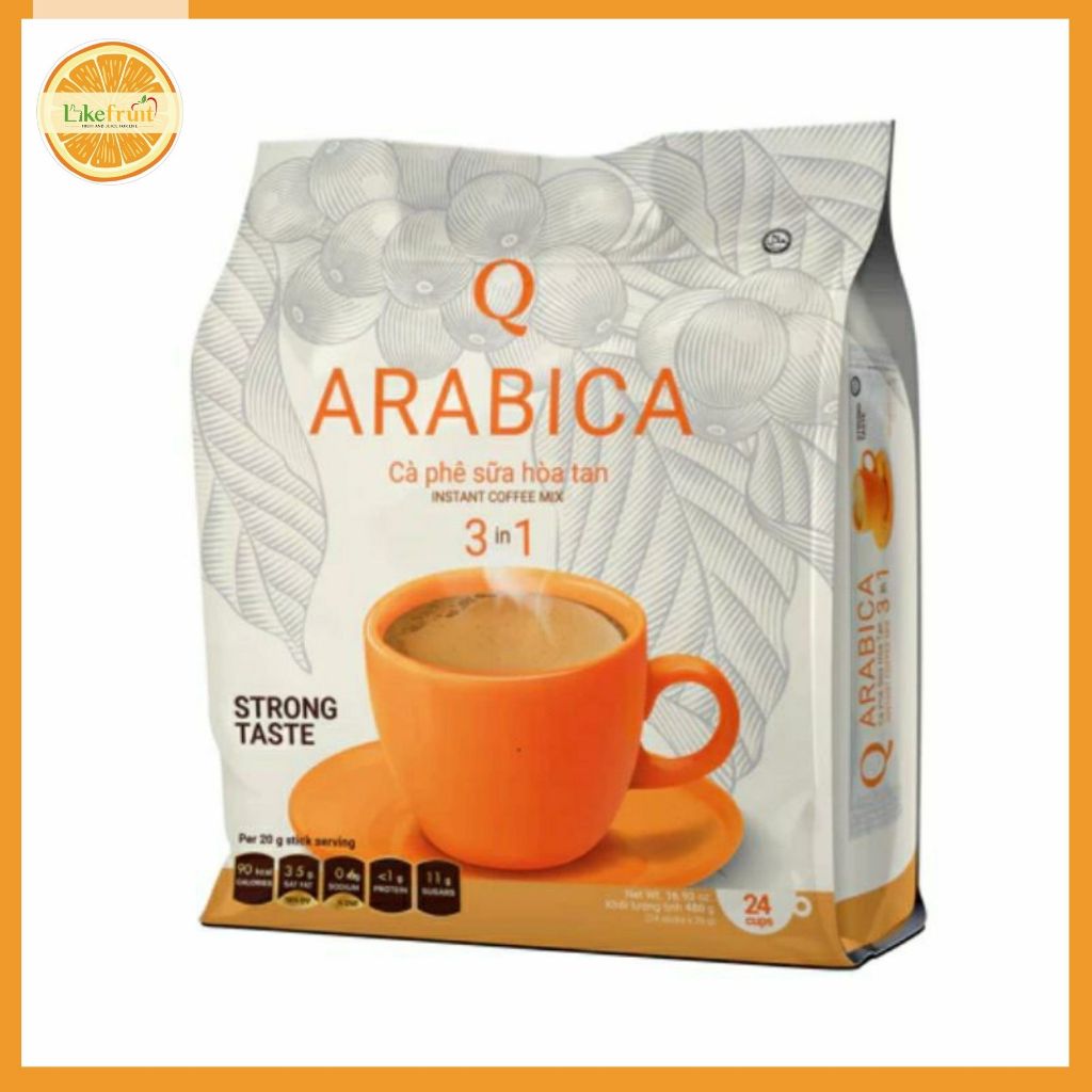 Cà phê Arabica Hòa tan sữa uống liền 3in1 (bịch 24 gói x 20gr)