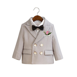 BỘ VEST BÉ TRAI 4 CÚC GHI