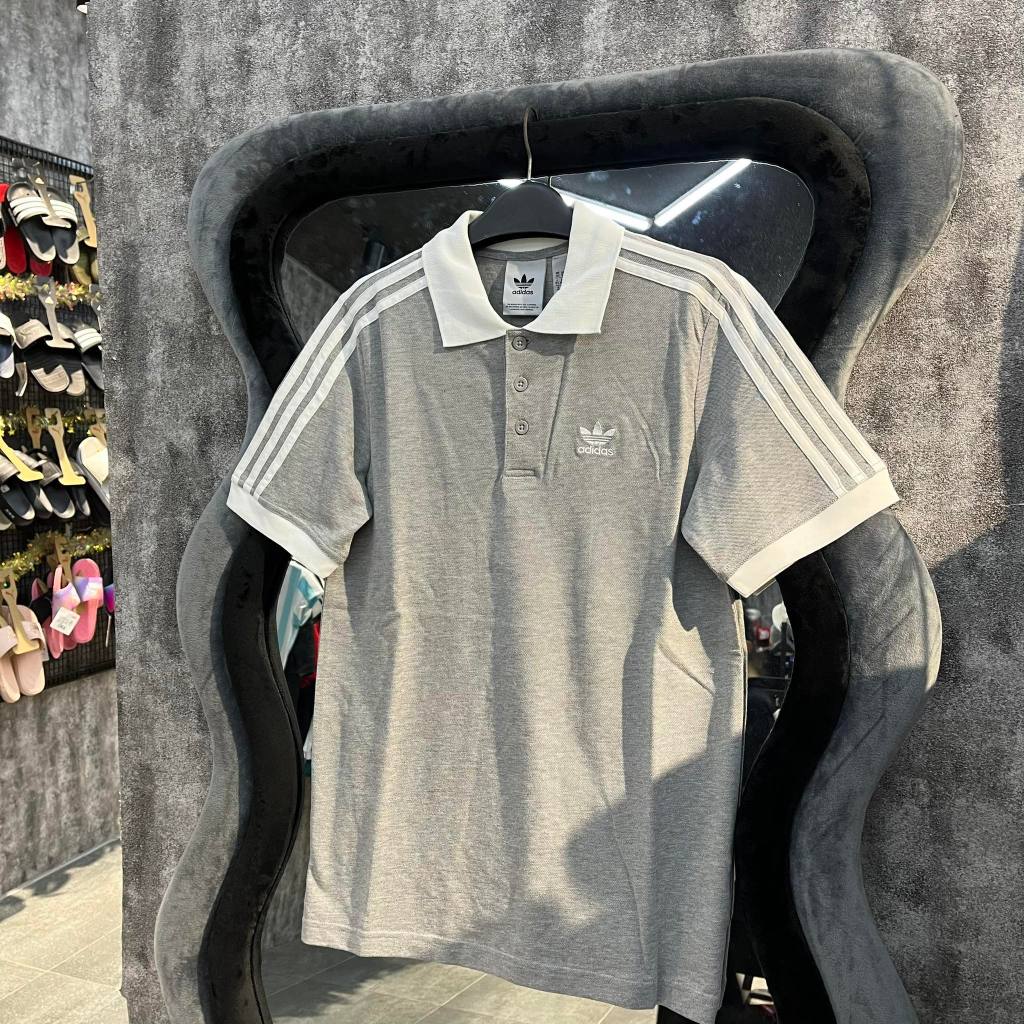 Áo Polo Adidas viền vai unisex nam nữ vải mịn Thoáng mát thời trang