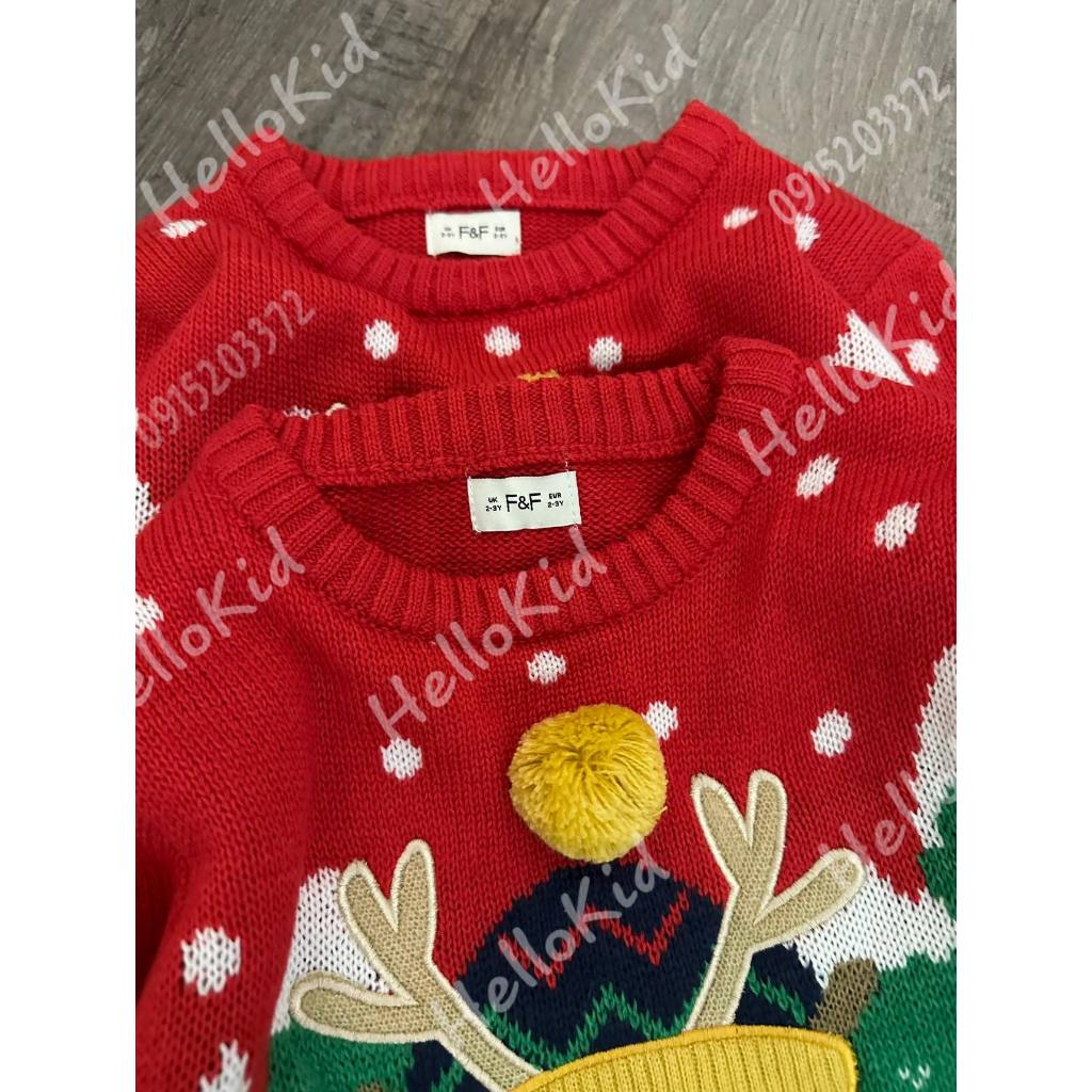Áo len tuần lộc mũi đỏ đi tuyết thêu cho bé FF