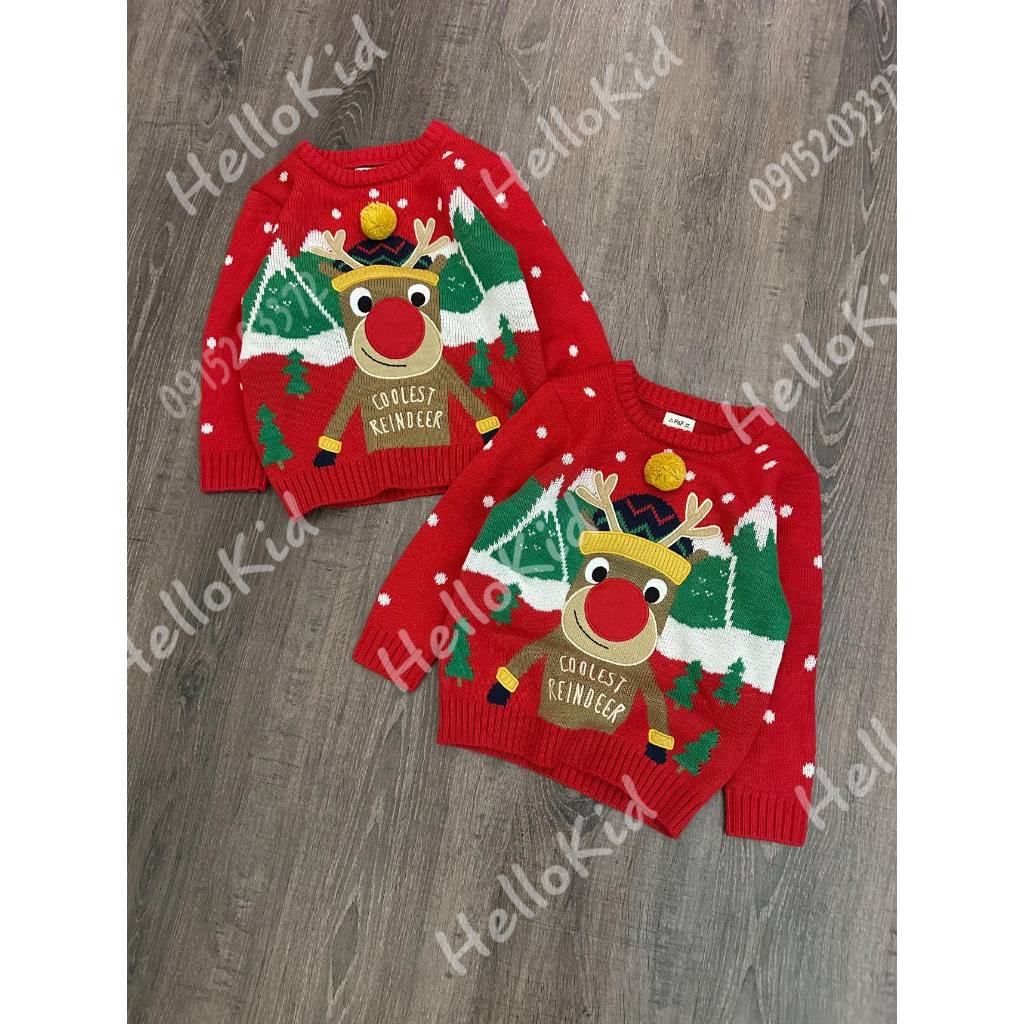 Áo len tuần lộc mũi đỏ đi tuyết thêu cho bé FF