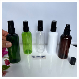 Chai 100ml trong suốt xịt sương / xịt nhỏ giọt / vòi nhấn/ nắp bật- chai pet 100 ml trong / Nâu / xanh lá chiết mỹ phẩm