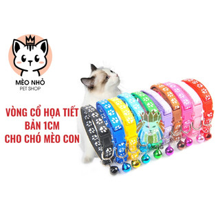 Vòng cổ cho chó mèo có chuông, vòng cổ lục lạc bản 1cm cho chó mèo Mèo Nhỏ pet shop