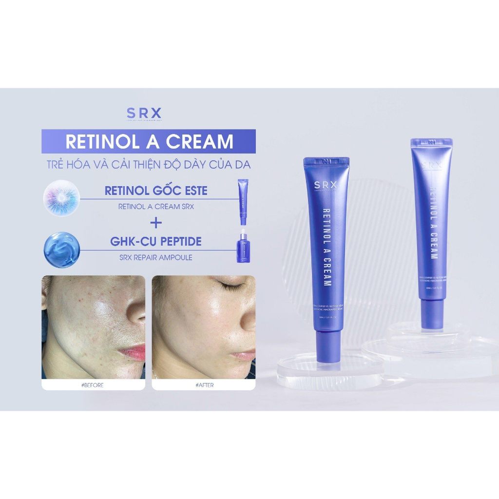 SRX Retinol A Cream - Kem Dưỡng Retinol Complex Trẻ Hóa, Tăng Cường Sau Peel Retinol 30ml.
