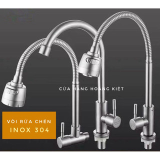 Vòi Rửa Chén Inox 304 Cần Lò Xo Xoay 360 độ