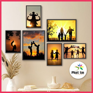 Bộ 6 Tranh gia đình cha mẹ, tranh phật, hoa sen động lực,tranh decor Phát Tín siêu nét,giá rẻ,trang trí nhà của tiện lợi