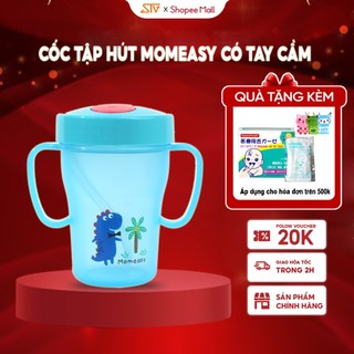 Cốc Tập Uống, Tập Hút Momeasy Tay Cầm 2 Họa Tiết Đáng Yêu 180ML Cho Bé 45233