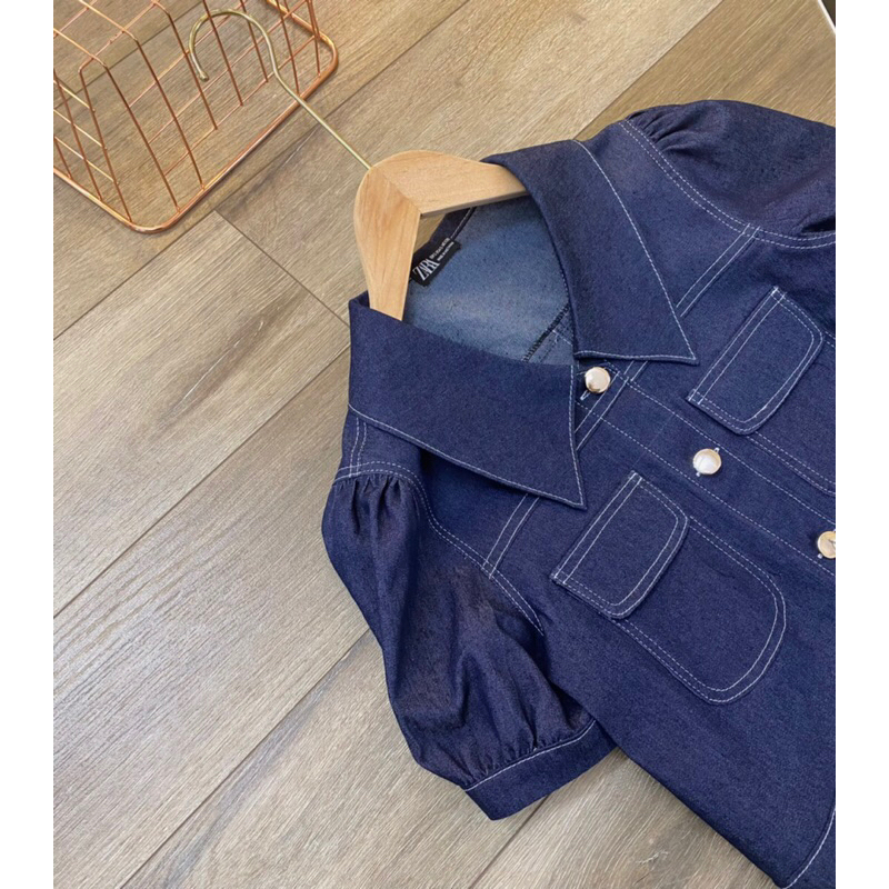 Set denim tay bồng + cv