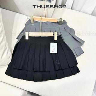   XẢ KHO - LẺ SIZE  Chân Váy Xếp Ly 2 Tầng 3 Lớp Xẻ Tà Vạt BIGSIZE Tennis Nữ Ngắn Xòe Thêu Chữ Q TA-702 