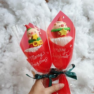 Hoa đất sét handmade| quà tặng giáng sinh| Heo giáng sinh