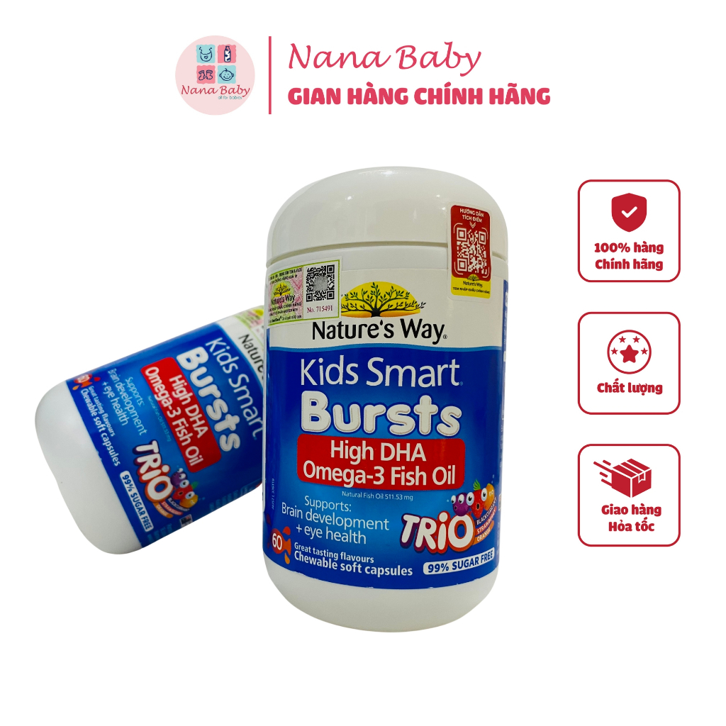 Nature's Way Kids Smart Omega-3 Fish Oil Trio - Bổ sung Omega 3 cho bé