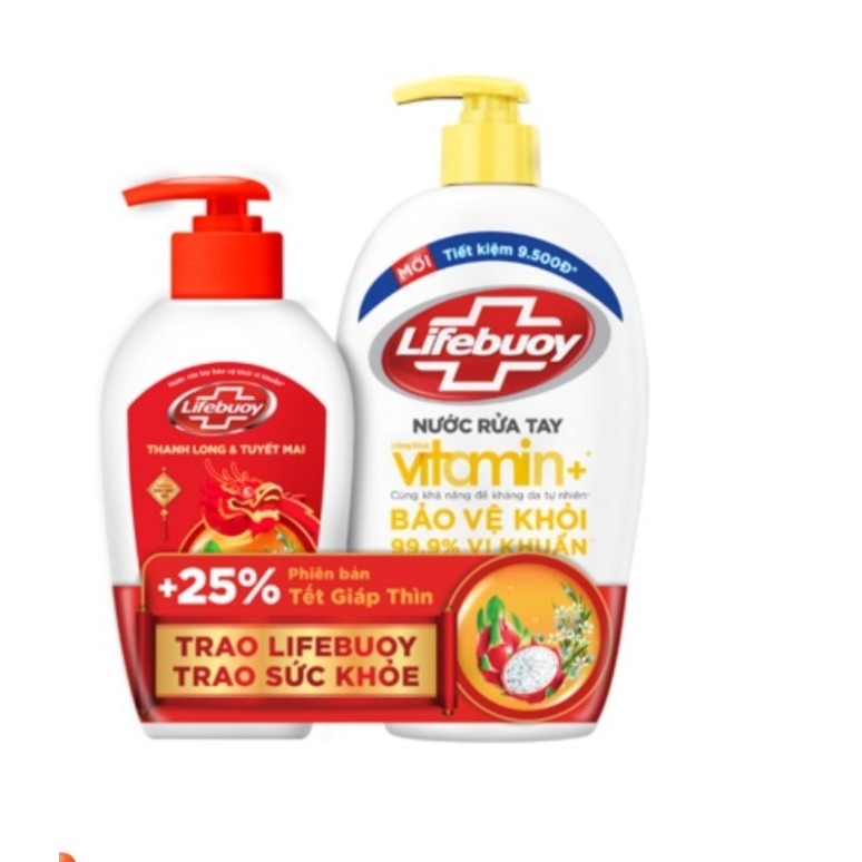 Nước rửa tay Lifebuoy khử mùi chanh chai 450g có tặng kèm