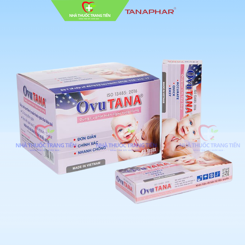 Hộp 12 Que canh rụng trứng OVUTANA, test thử trứng Ovu tana nhanh