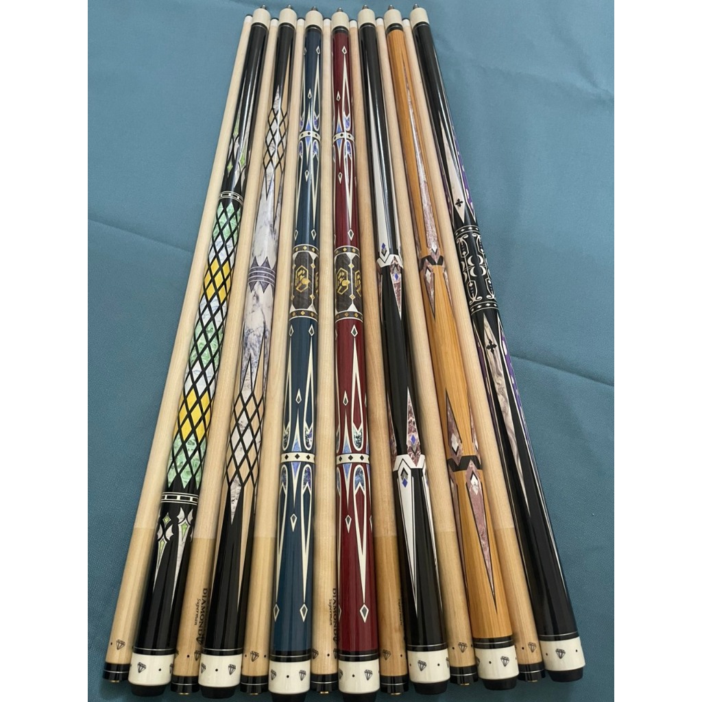 Cơ diamond líp 11.5mm. Cơ bida giá rẻ cho HSSV. Cơ bida Diamond họa tiết hoa văn.