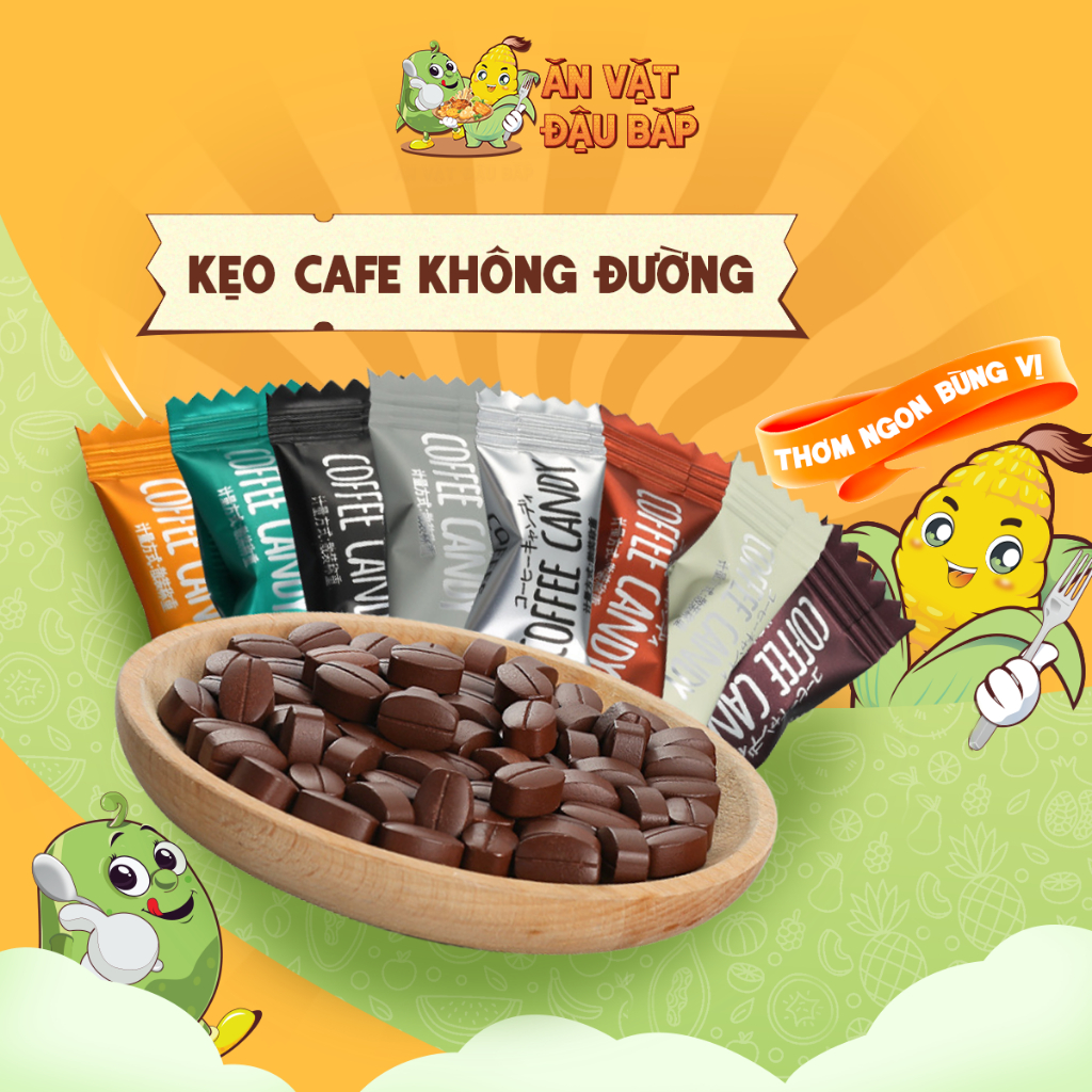 Kẹo Cafe Không Đường – Kẹo Coffee Candy Viên Nén Không Đường – Ăn Vặt Nội Địa Trung