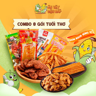 Combo 8 gói ăn vặt cay nội địa trung – que cay dong dong, hổ kaka, bim bim cánh gà, tăm cay đỏ