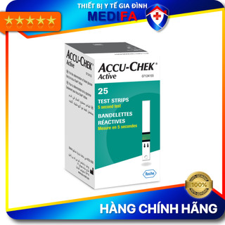 Hộp 25 Que Thử Đường Huyết Accu-Chek Active, Nhập Khẩu Chính Hãng Roche