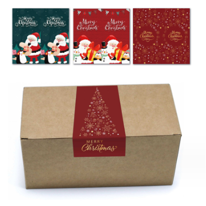 Merry Christmas!!! set 50 tem chủ đề Giáng Sinh dán hộp carton, tem niêm phong Hy Hy Store