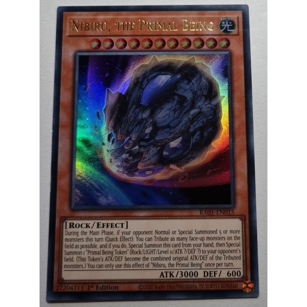 Lá thẻ bài Nibiru the Primal Being - super ultra secret Rare - Tặng bọc bài nhựa bảo quản