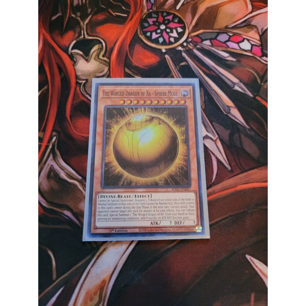 Thẻ bài Yugioh Thần Ra dạng cầu - The Winged Dragon of Ra Sphere Mode super Ultra Rare - Tặng bọc bài nhựa bảo quản