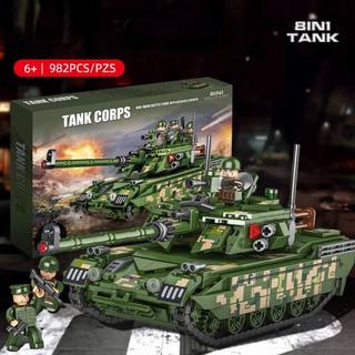 Đồ chơi xếp hình con trai lắp ráp xe tank xe tăng 982 miếng ghép- lắp ghép 8in1