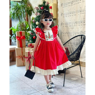 Đầm pony đỏ sofia candy bé 1-10 tuổi