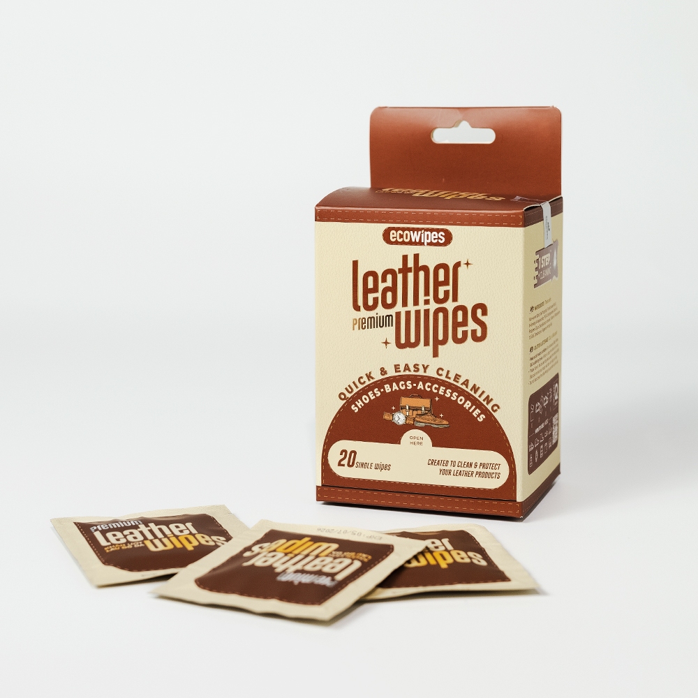 Combo vệ sinh giày Sneaker và Leather giày da đồ da hộp 20 gói dạng travel size EcoWipes