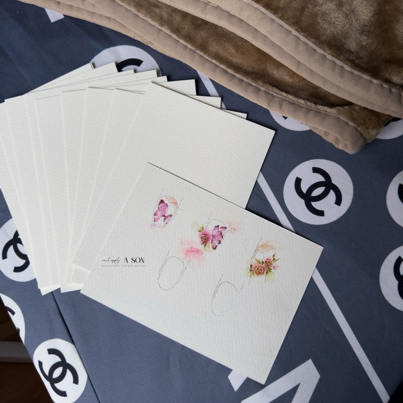 10 Tờ Giấy Vẽ Màu Nước | Giấy vẽ màu nước nail set gồm 10 tờ