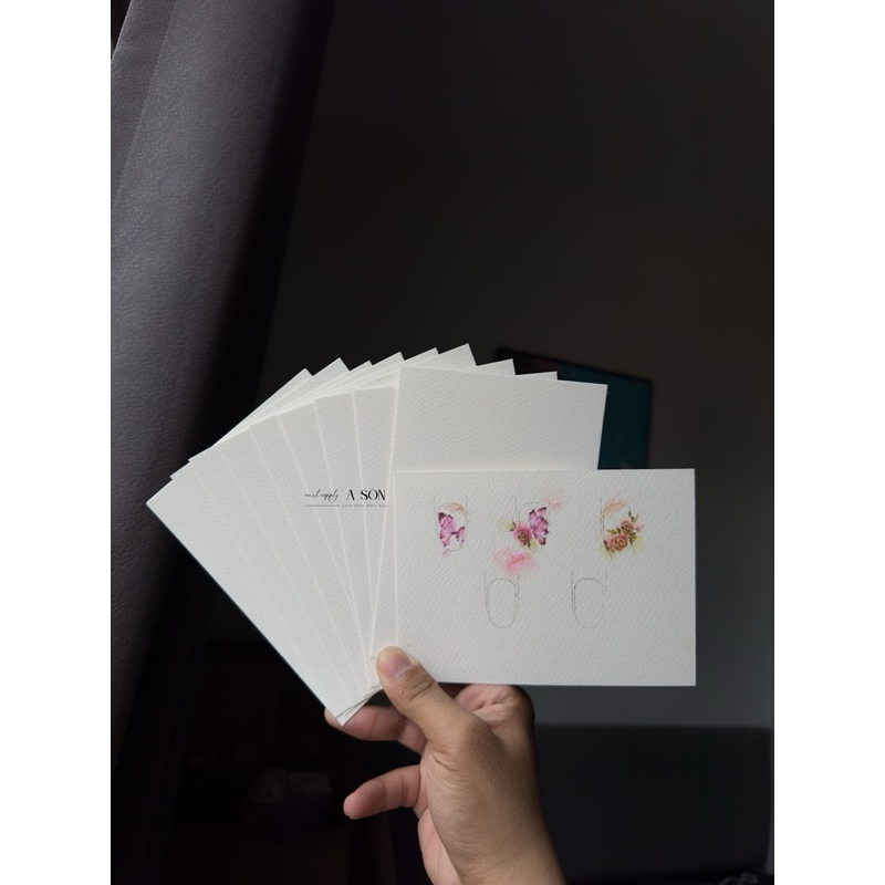 10 Tờ Giấy Vẽ Màu Nước | Giấy vẽ màu nước nail set gồm 10 tờ