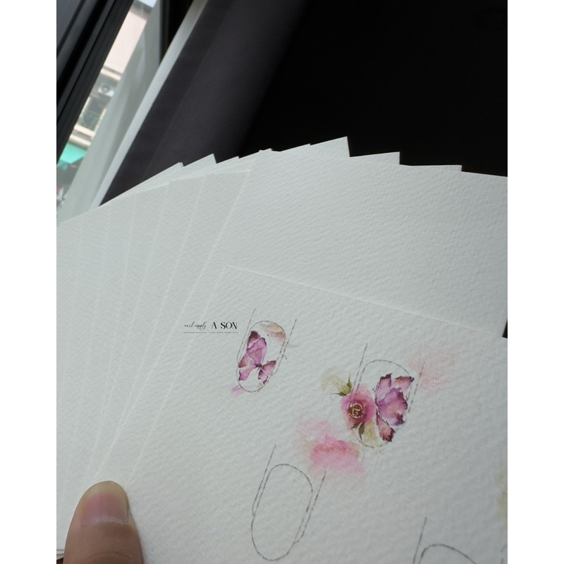 10 Tờ Giấy Vẽ Màu Nước | Giấy vẽ màu nước nail set gồm 10 tờ