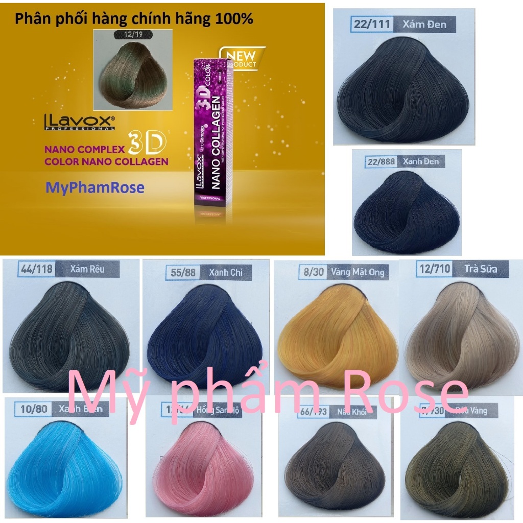 Kem nhuộm màu Lavox Youth color TẶNG Kèm Oxy Trợ Nhuộm lavox tím Collagen 3D hot color trend