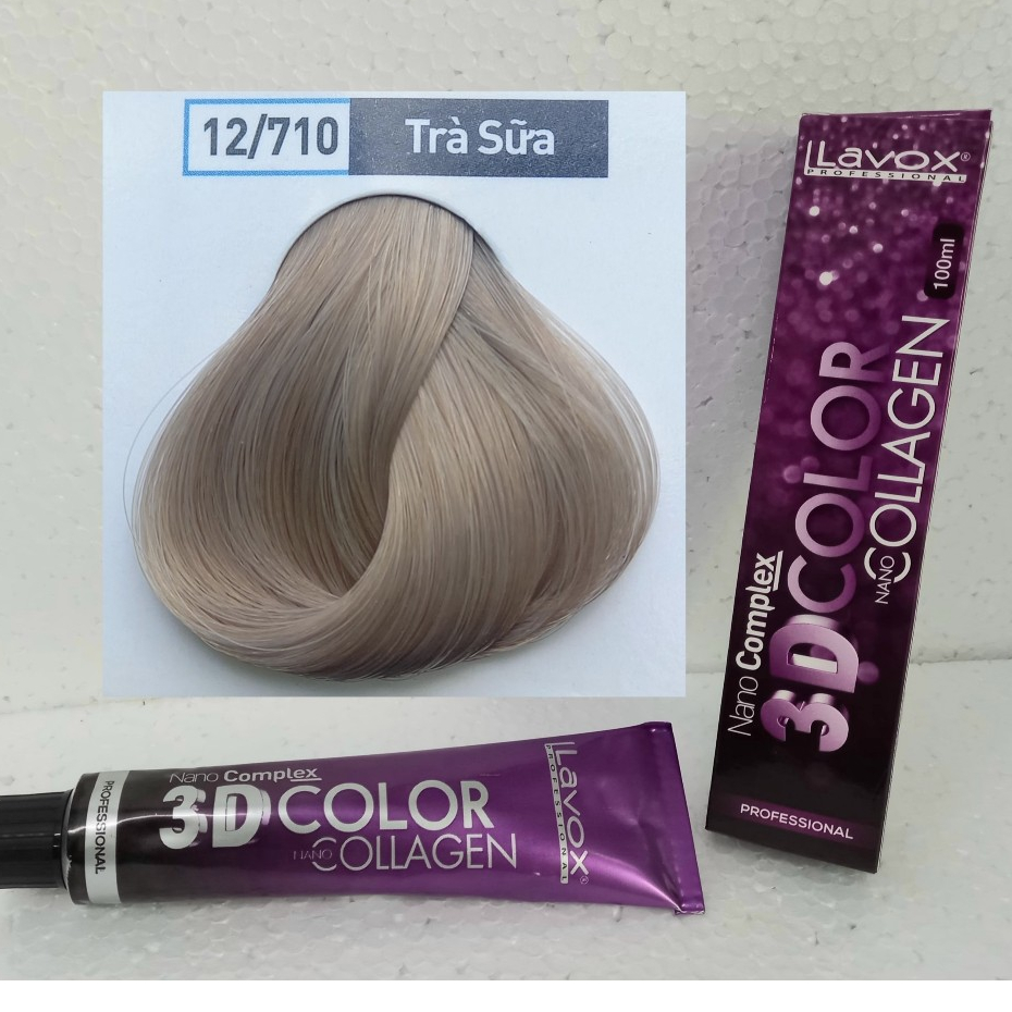 Kem nhuộm màu Lavox Youth color TẶNG Kèm Oxy Trợ Nhuộm lavox tím Collagen 3D hot color trend