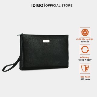 Túi clutch nam nữ công sở, bóp ví cầm tay da thật phom chữ nhật idigo mb1 - 6024