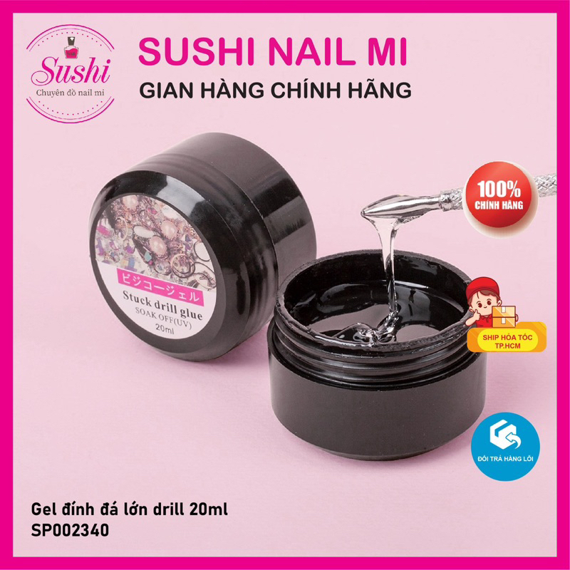 Hủ gel đính đá, chấm đá siêu bền Stuck Drill - Sushi nail mi