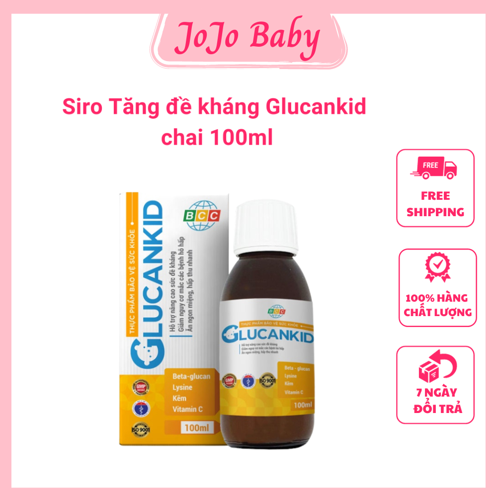 Siro Glucankids tăng cường sức đề kháng, hỗ trợ giảm ốm vặt ở trẻ, chai 100ml