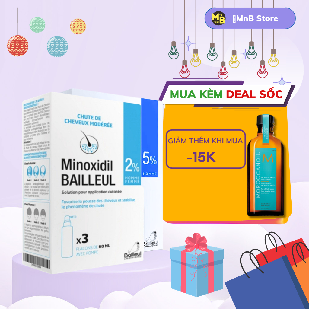 Xịt mọc tóc Minoxidil Bailleul 2% 5% 60ml