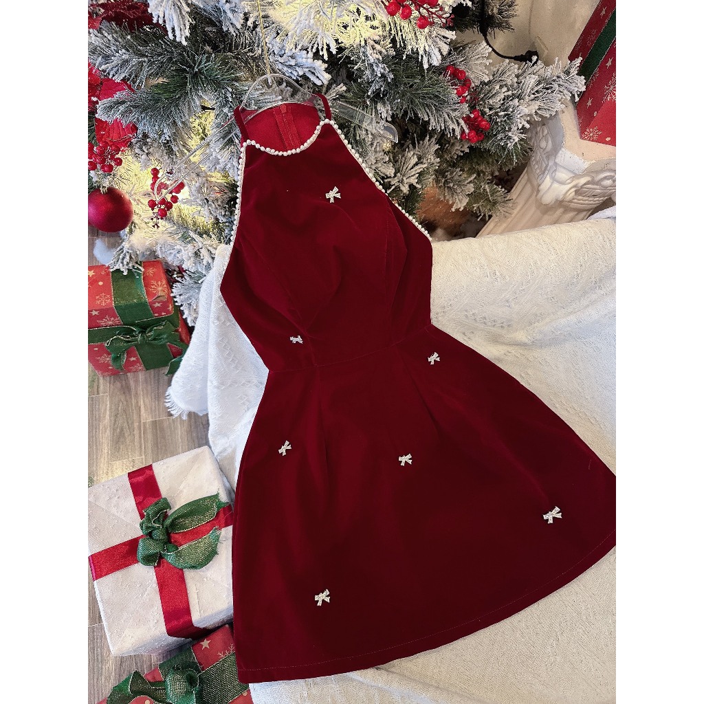 TA0053 ĐẦM NHUNG YẾM ĐÍNH NƠ