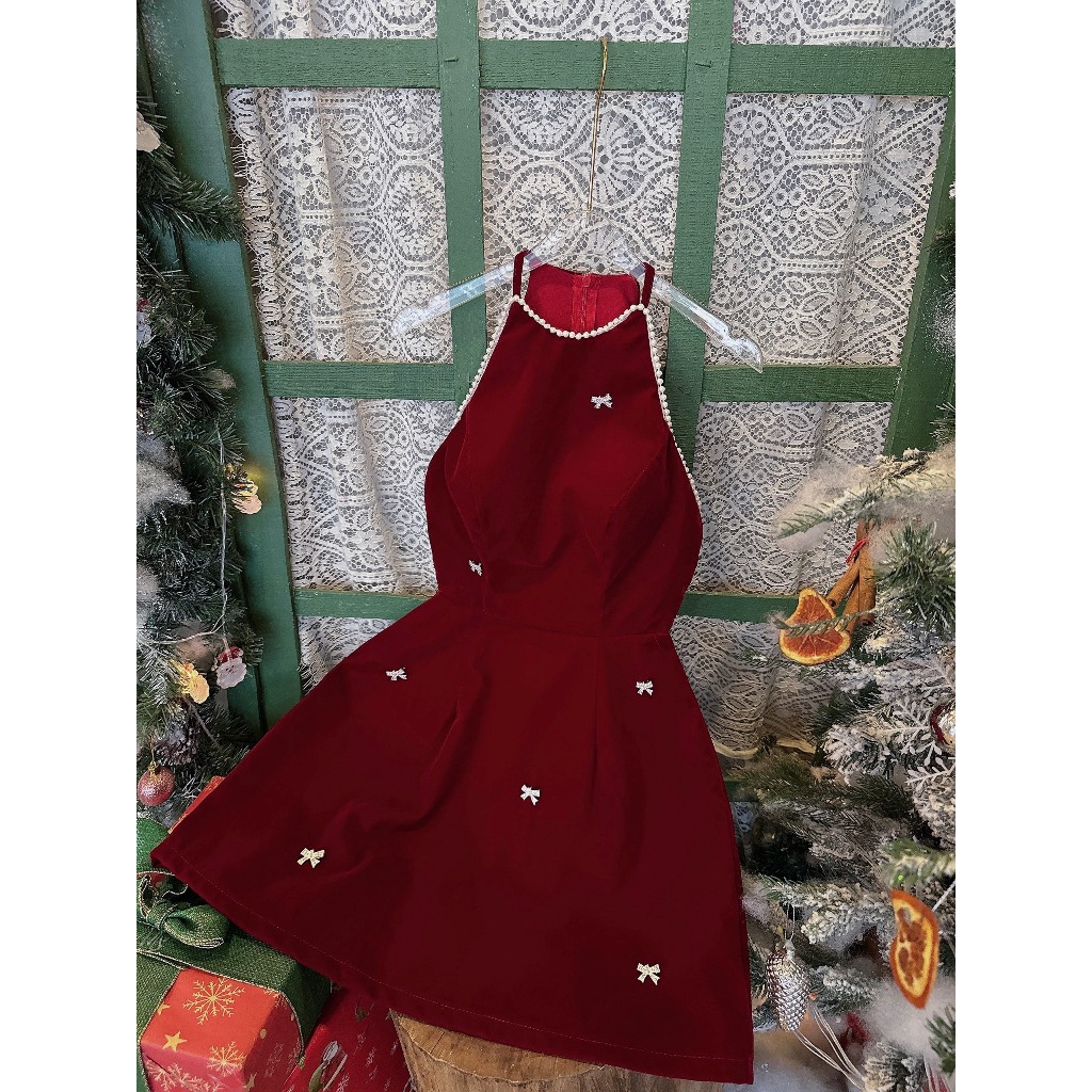 TA0053 ĐẦM NHUNG YẾM ĐÍNH NƠ