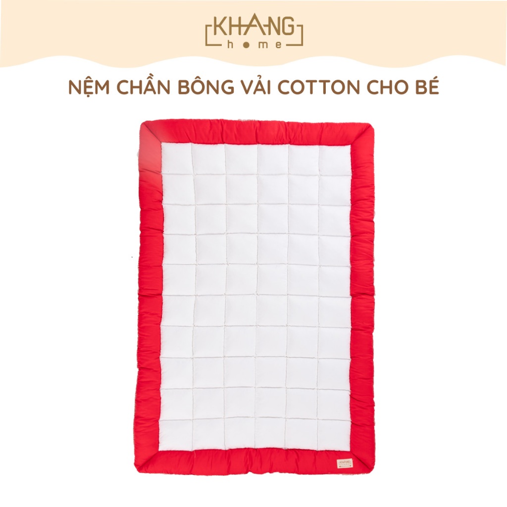 Nệm Trẻ Em Chần Bông Khang Home BabySafety An Toàn Giấc Ngủ Cho Bé Sơ Sinh Size 65x105cm, 80x125