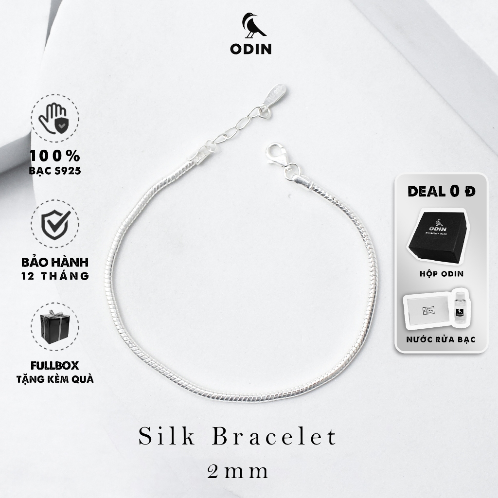 Vòng tay bạc ODIN Silver Silk | dạng lụa mềm sang trọng, tối giản Bạc s925 - bảo hành 12 tháng