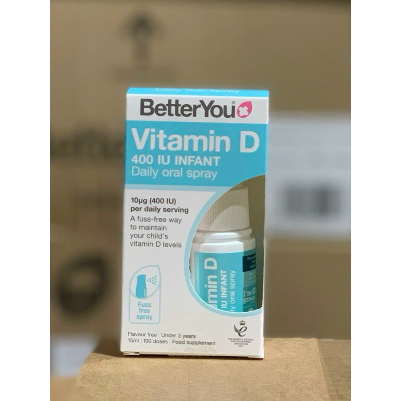 Vitamin D3 dạng xịt Dlux infant Better You 15ml Anh Quốc+