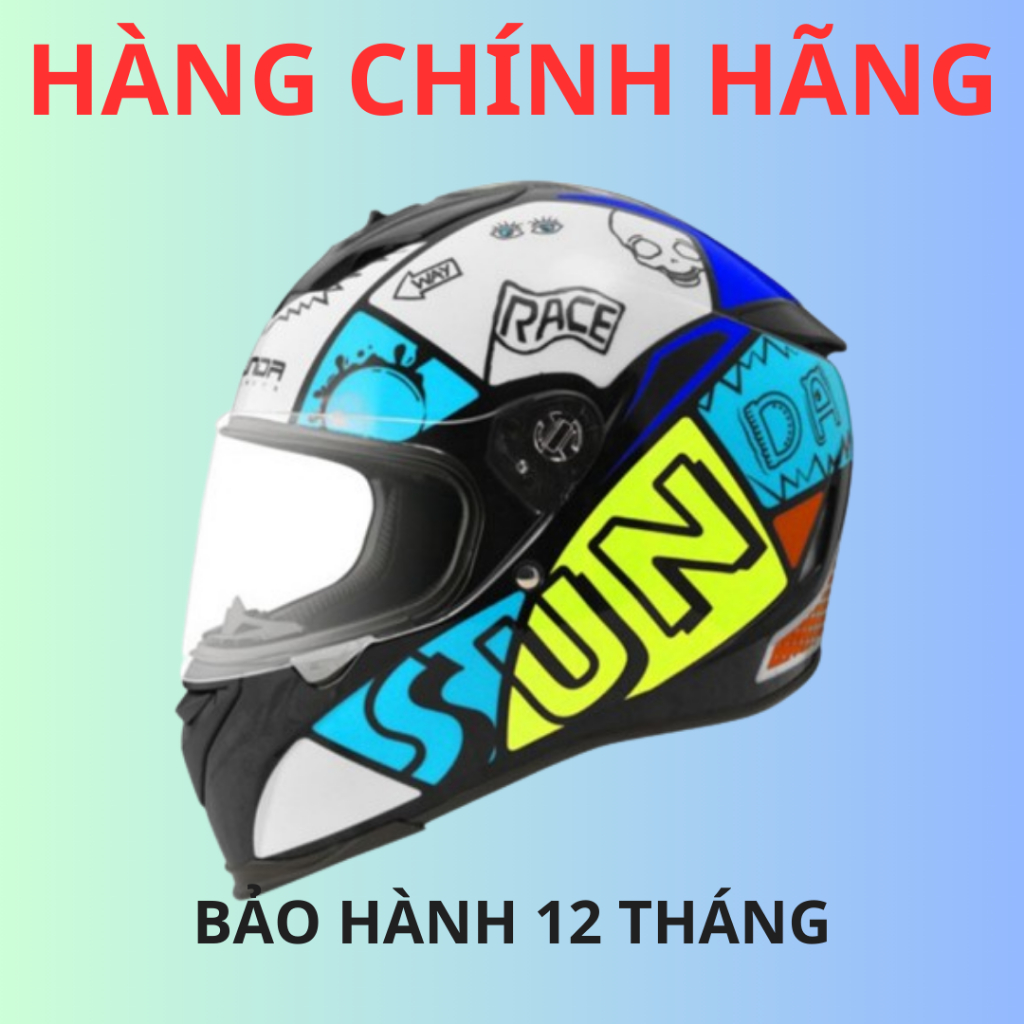 Mũ bảo hiểm fullface Sunda 822 chính hãng