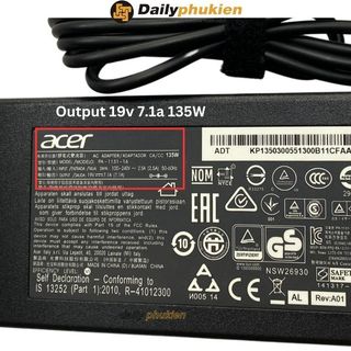 Sạc laptop Acer 19V 7.1A 135W bản gốc chính hãng xịn Bảo hành 1 năm