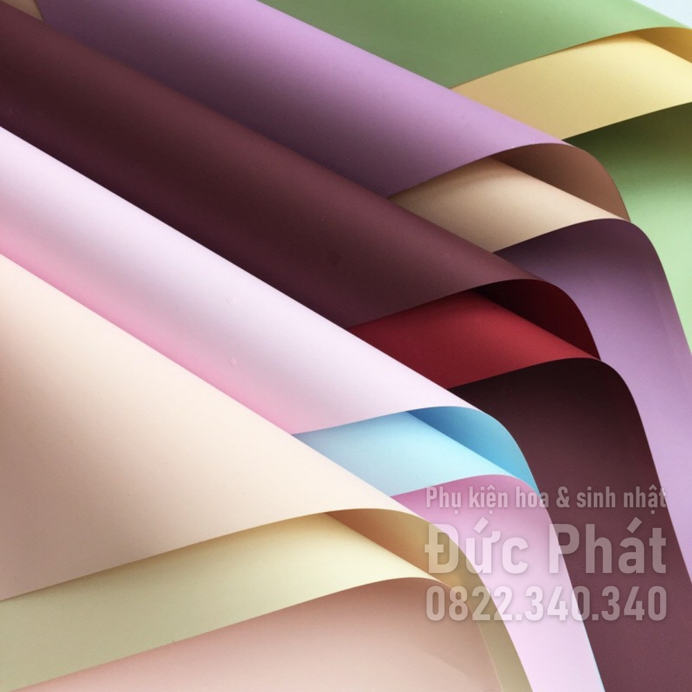 Giấy Gói Hoa ❤️2 MẶT 2 MÀU❤️ Khổ 58*58cm, Màu Đẹp Sắc Nét, Không Thấm Nước, Gói Hoa - Gói Quà