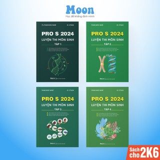 Combo sách ProS khối B Toán hoá sinh ôn thi thpt quốc gia 2024, sách luyện thi lớp 12 moonbook