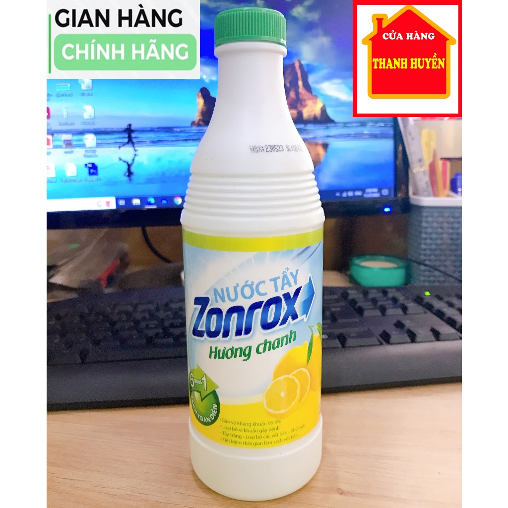 Nước tẩy trắng quần áo hương chanh Zonrox 500ml