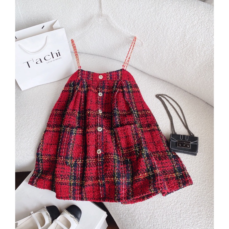 ĐẦM DOLL JEAN 2S XẾP LY VIỀN BÈO