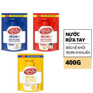 Nước rửa tay Lifebuoy Bảo vệ khỏi vi khuẩn 400gr (Túi)