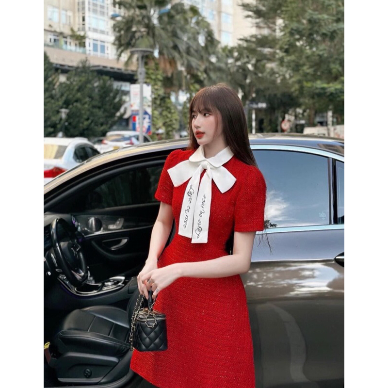 váy dạ đỏ new nguyên mác