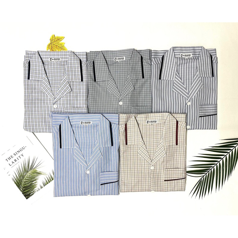 Bộ pijama, bộ ngủ nam trung niên , ông già kẻ kate dài tay